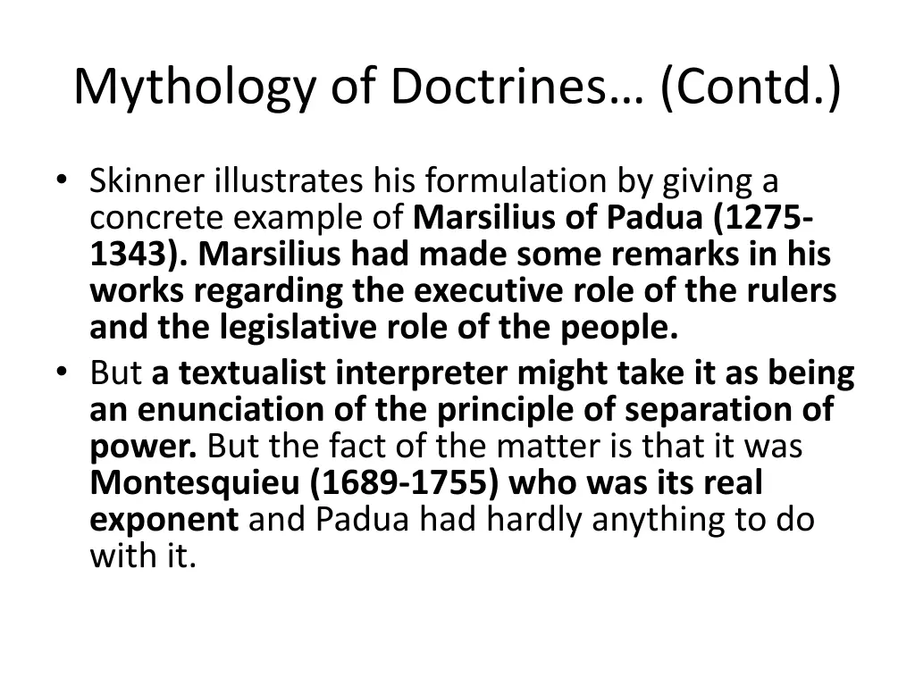 mythology of doctrines contd