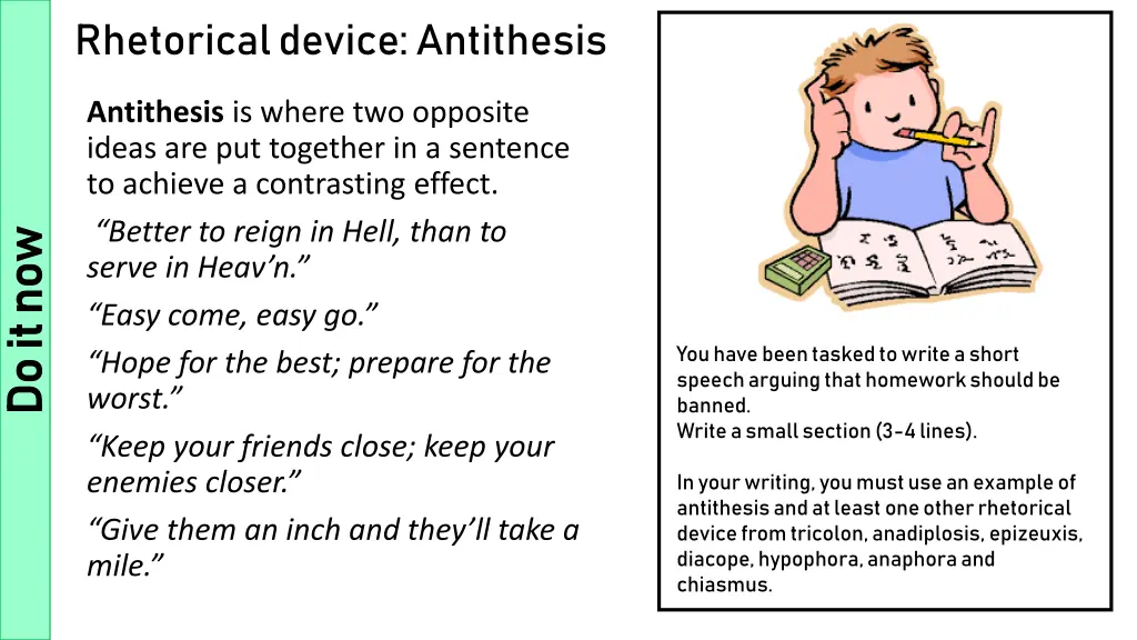 rhetorical device antithesis