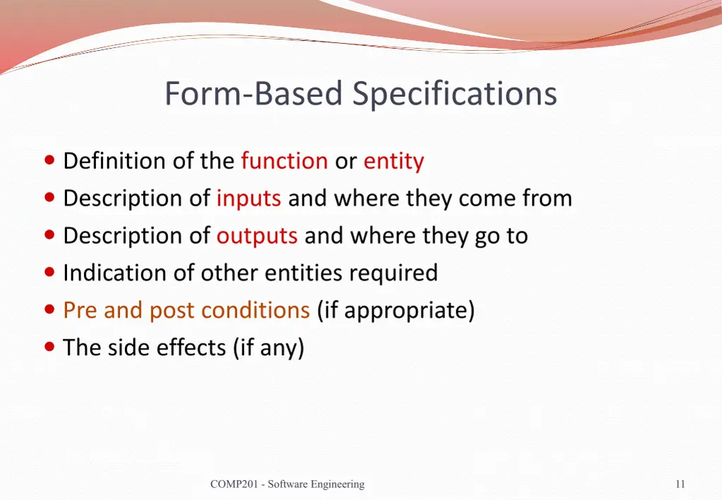 form based specifications