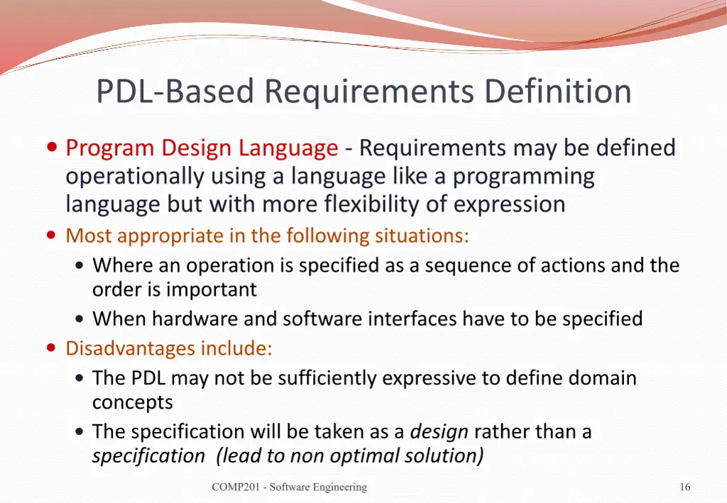 pdl based requirements definition