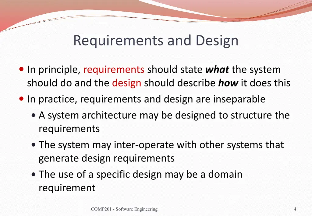 requirements and design