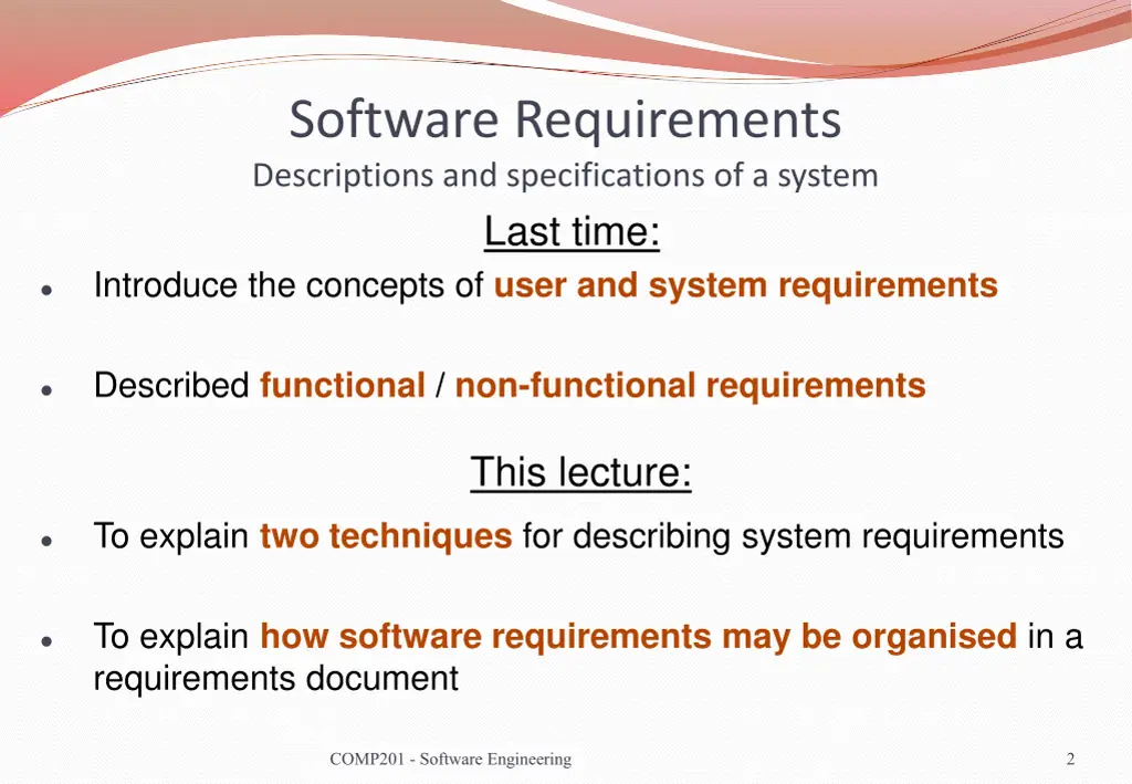 software requirements descriptions