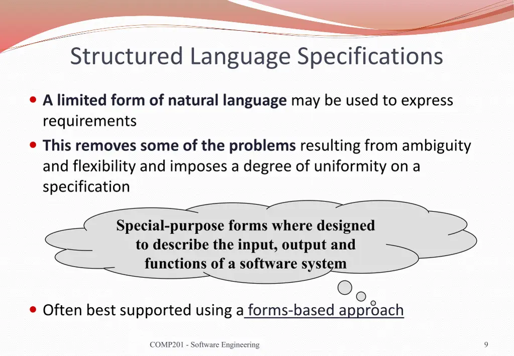 structured language specifications