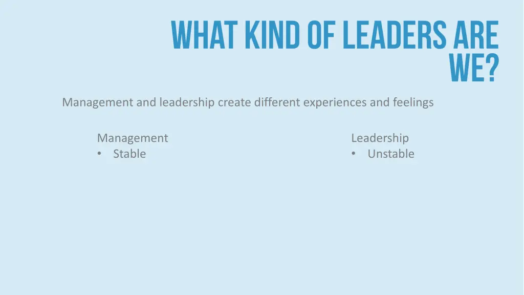 management and leadership create different 2