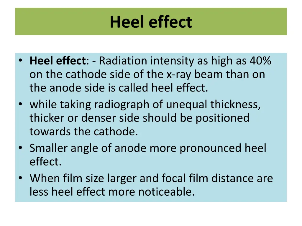 heel effect