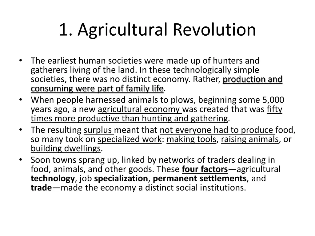 1 agricultural revolution