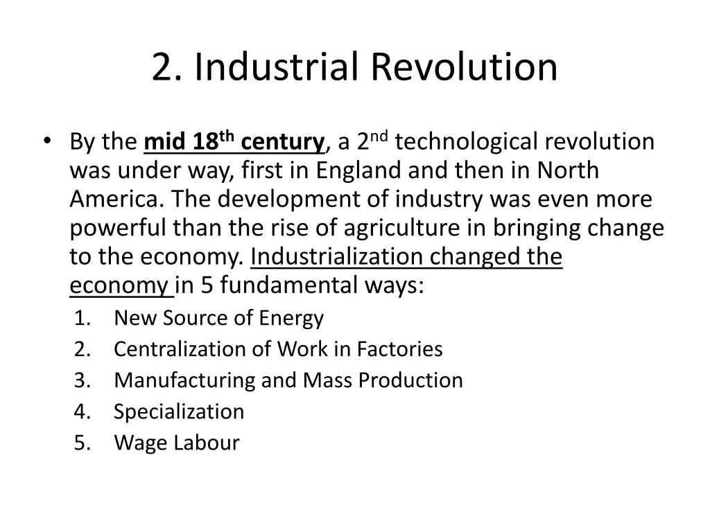 2 industrial revolution