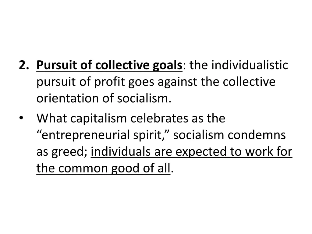 2 pursuit of collective goals the individualistic