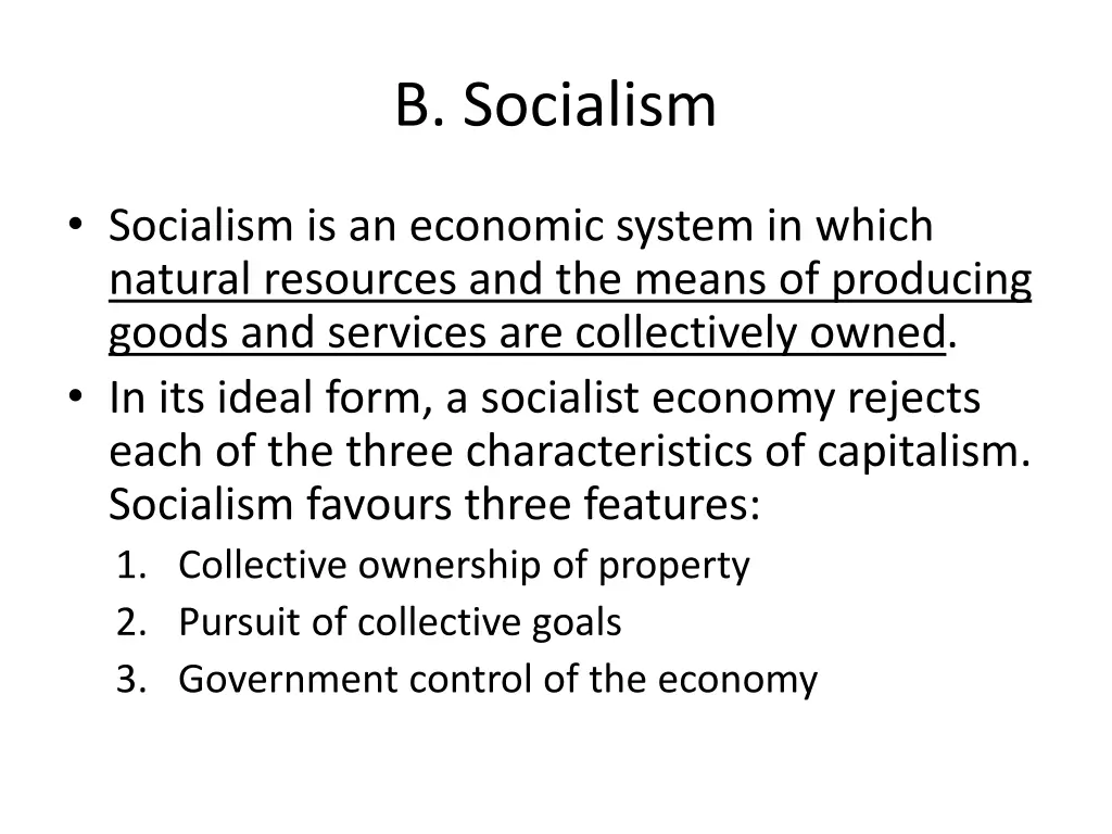 b socialism