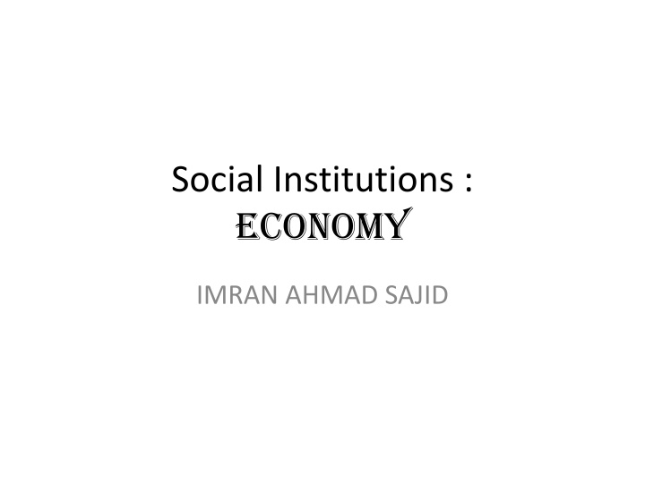 social institutions economy