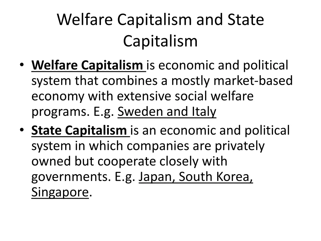 welfare capitalism and state capitalism welfare