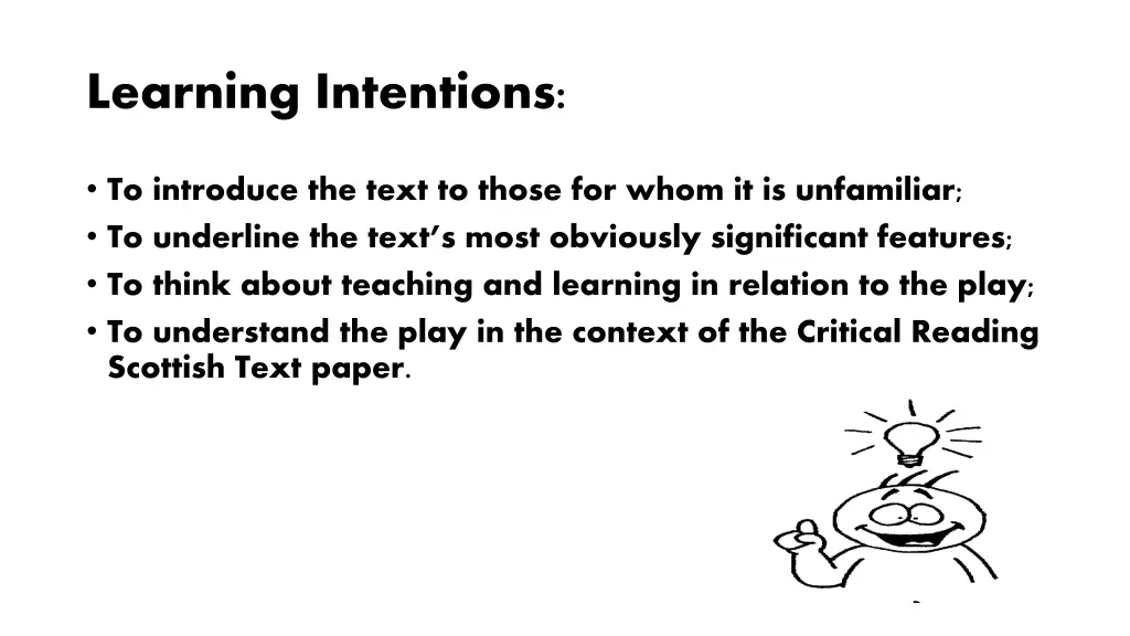 learning intentions