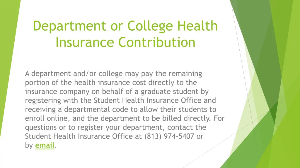 department or college health insurance