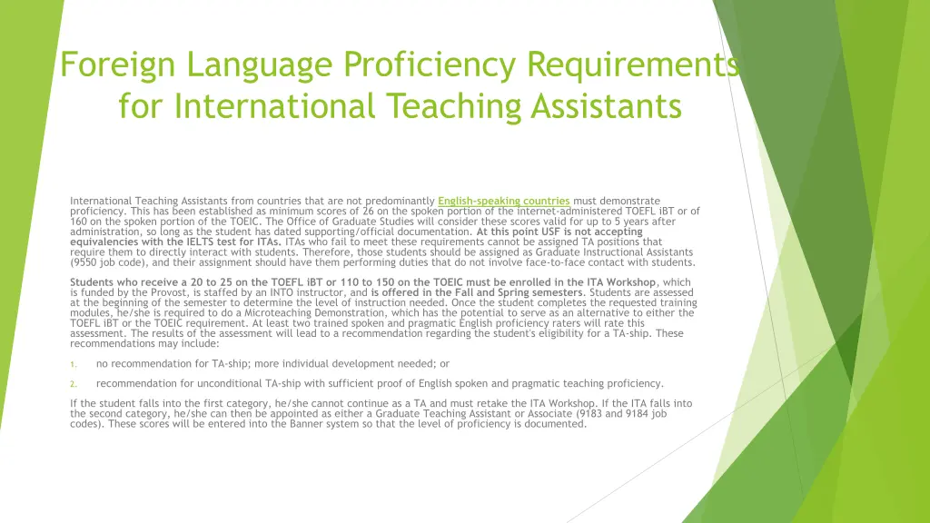 foreign language proficiency requirements