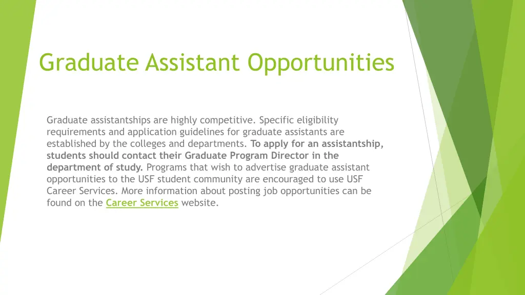 graduate assistant opportunities