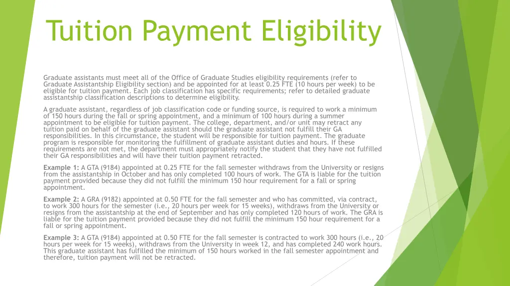 tuition payment eligibility