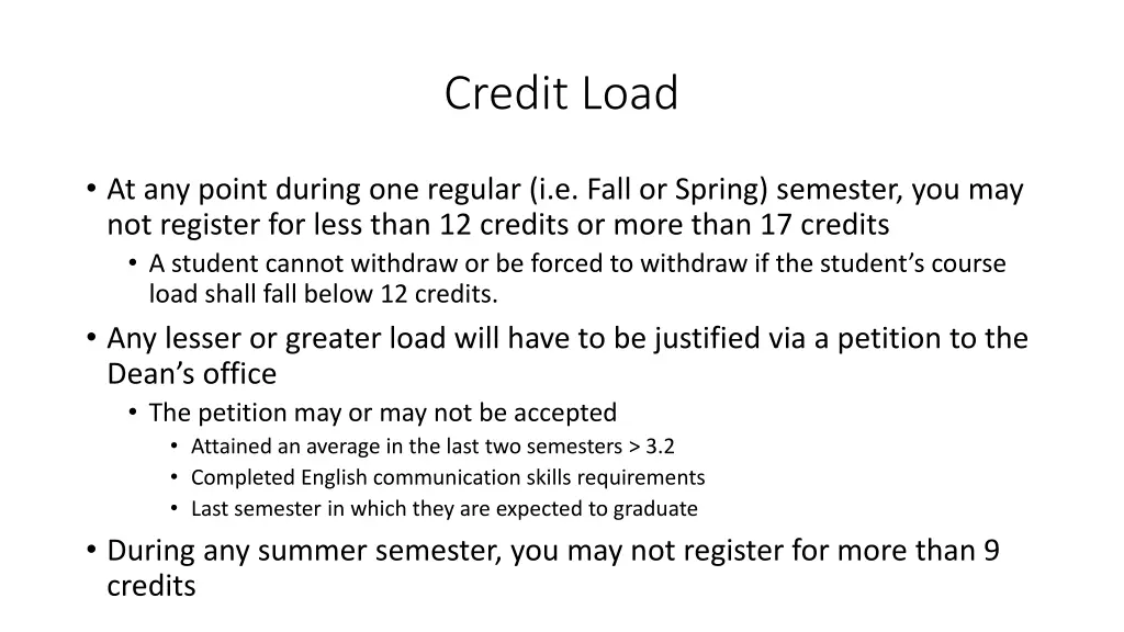 credit load