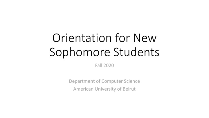 orientation for new sophomore students