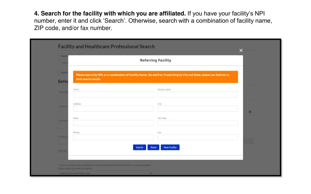 4 search for the facility with which