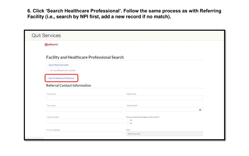 6 click search healthcare professional follow