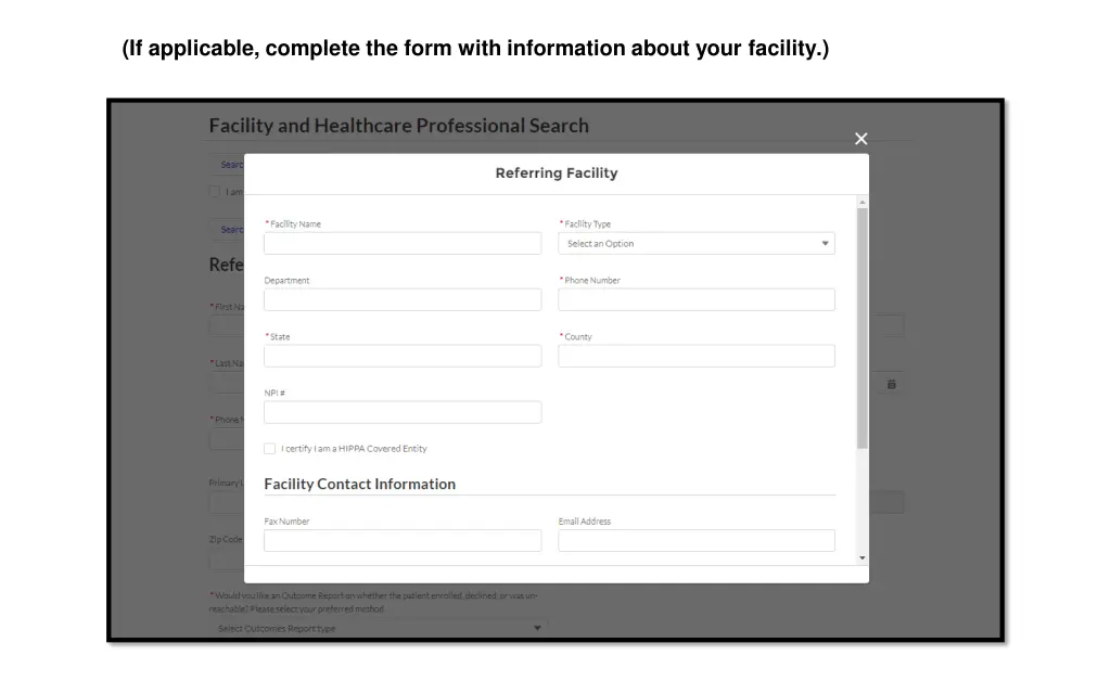 if applicable complete the form with information