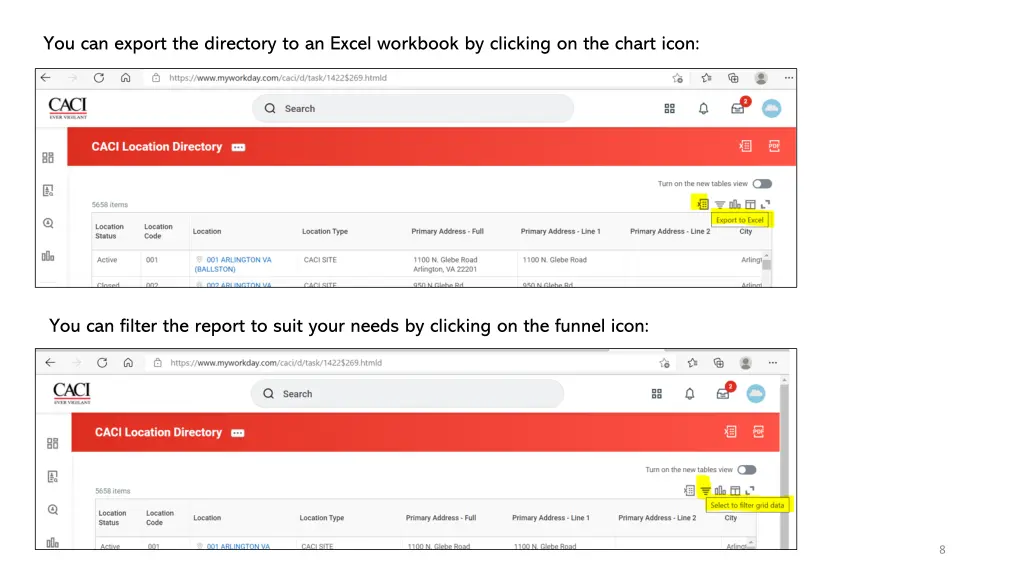 you can export the directory to an excel workbook