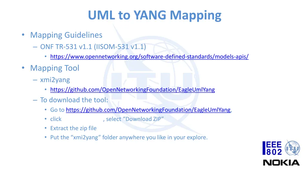 uml to yang mapping