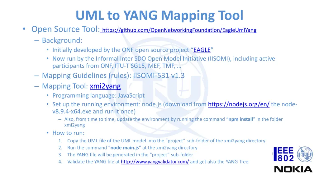 uml to yang mapping tool open source tool https