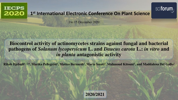 1 st international electronic conference on plant