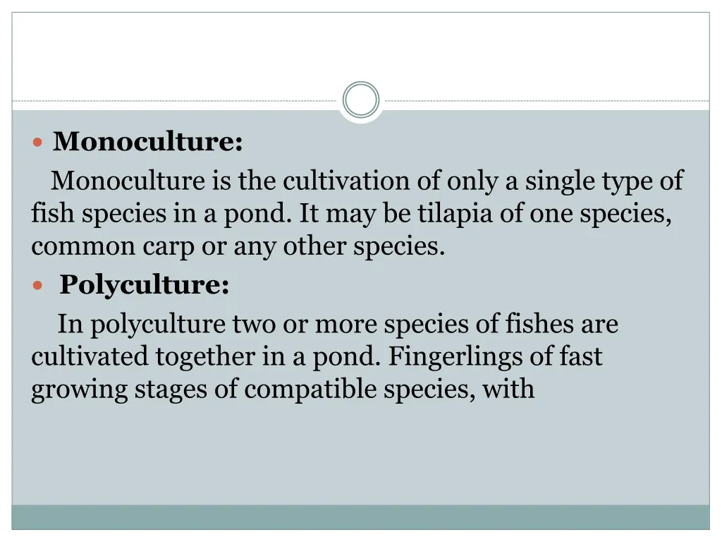 monoculture monoculture is the cultivation