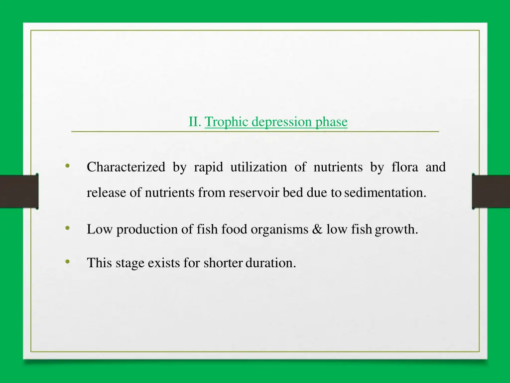 ii trophic depression phase