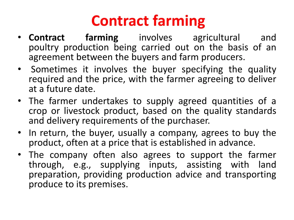 contract farming