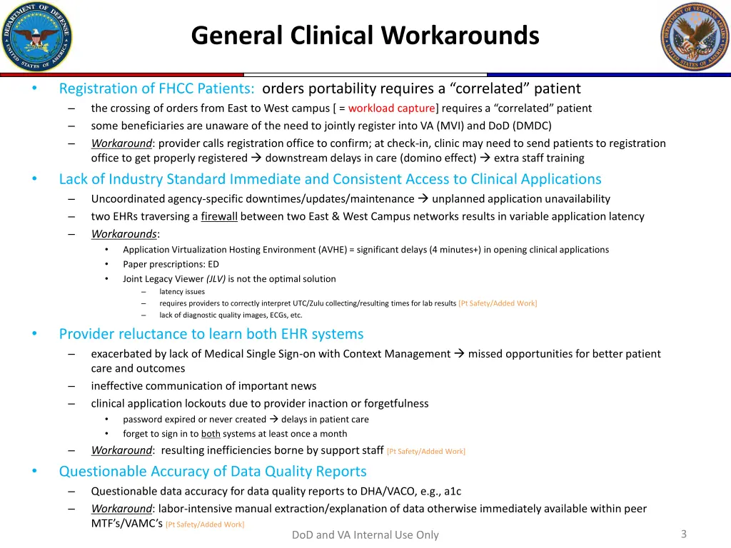 general clinical workarounds