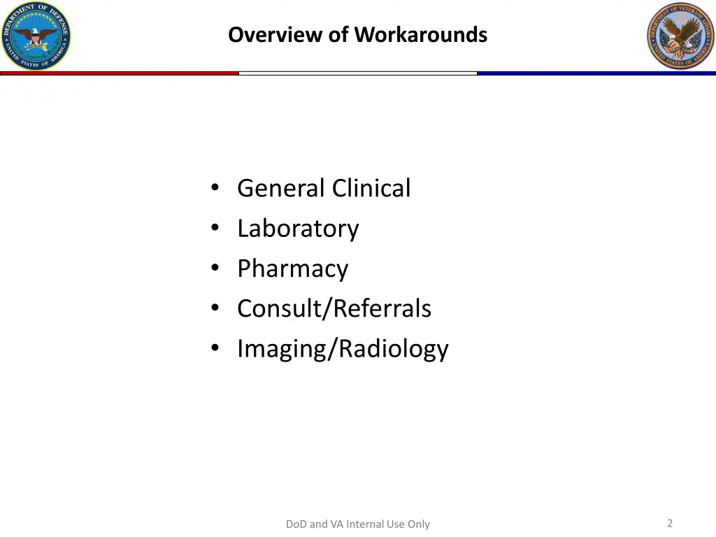 overview of workarounds