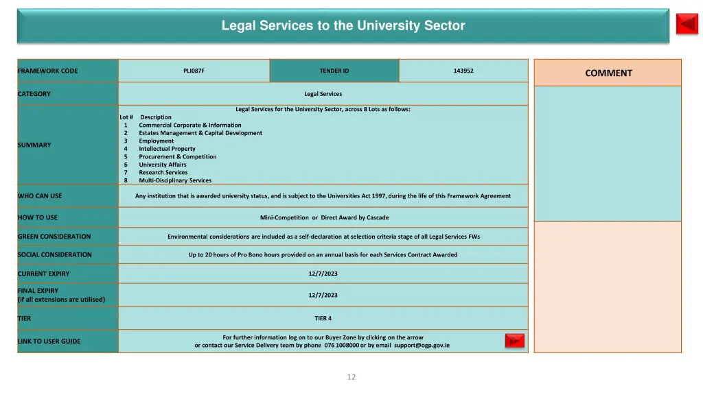 legal services to the university sector