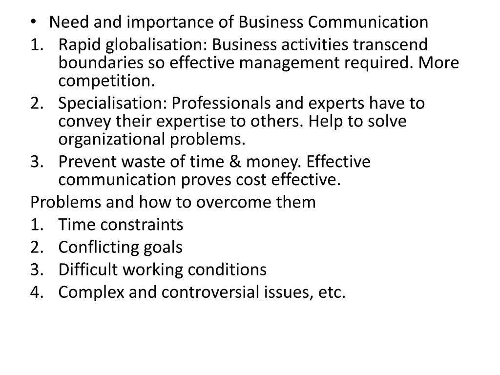 need and importance of business communication