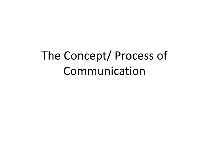 the concept process of communication