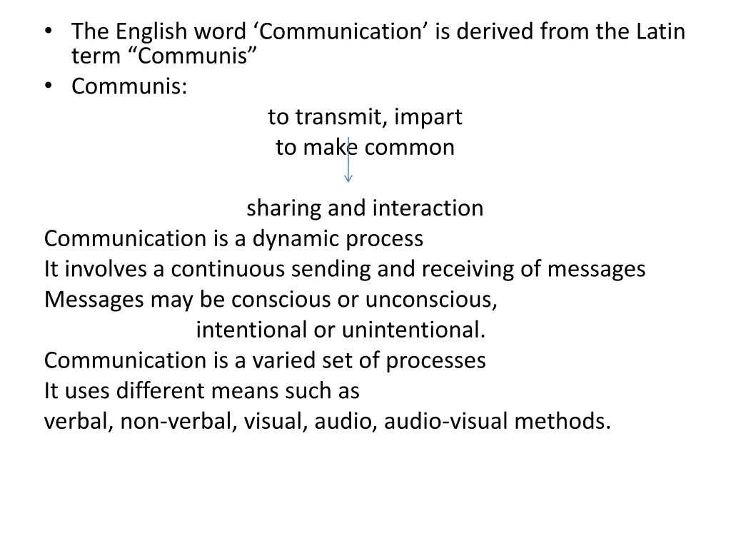 the english word communication is derived from