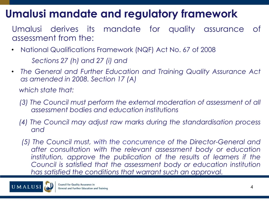 umalusi mandate and regulatory framework umalusi