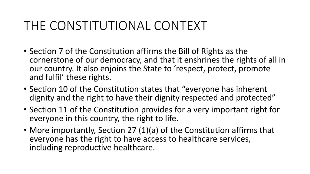 the constitutional context