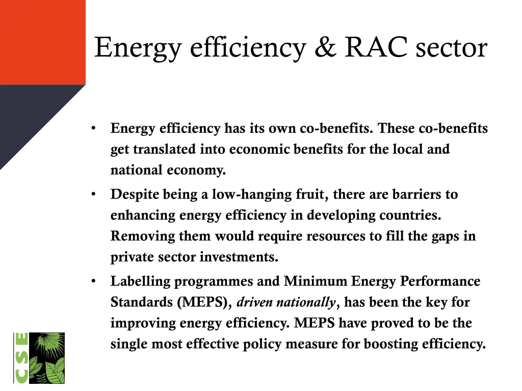 energy efficiency rac sector