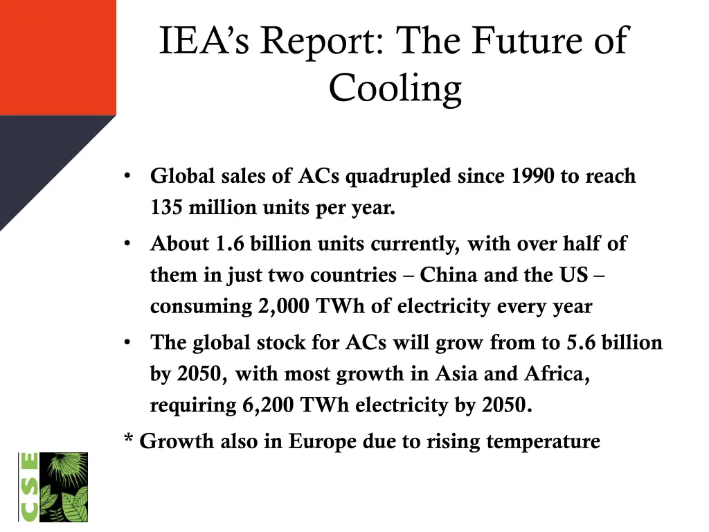 iea s report the future of cooling