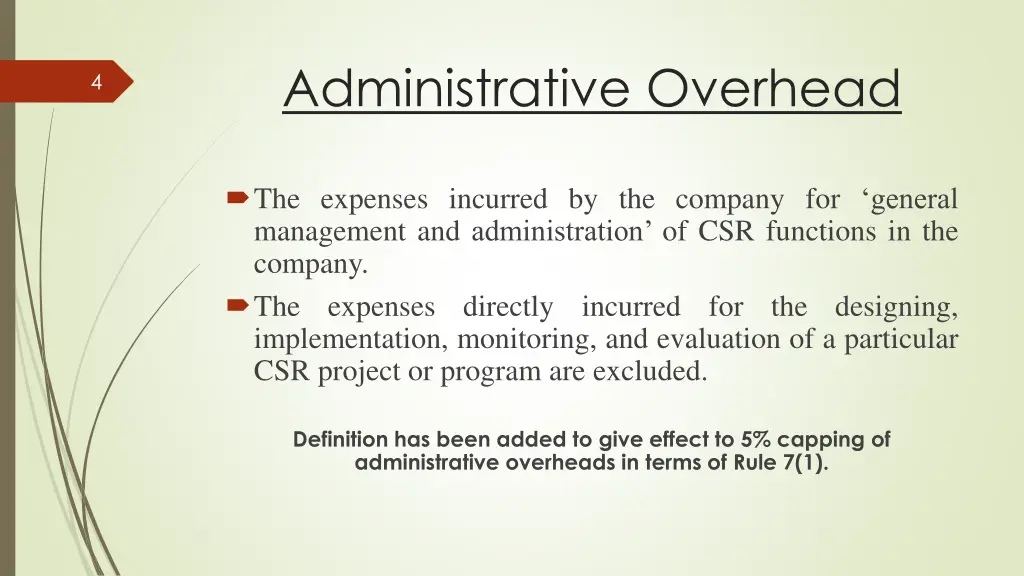 administrative overhead