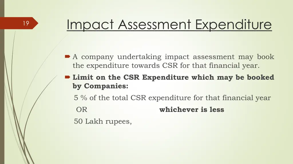 impact assessment expenditure