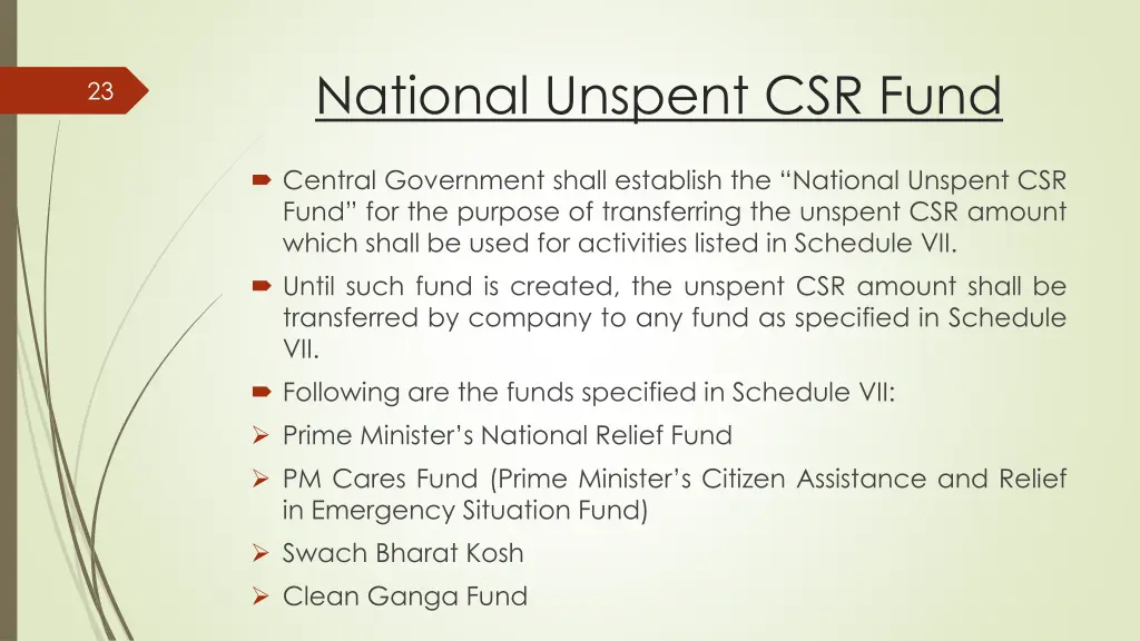 national unspent csr fund