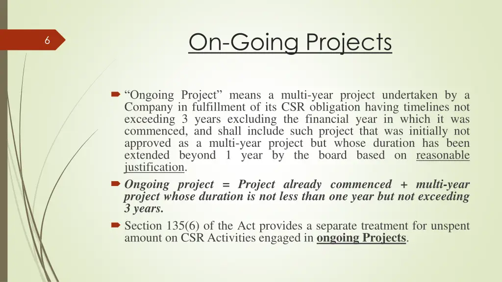 on going projects