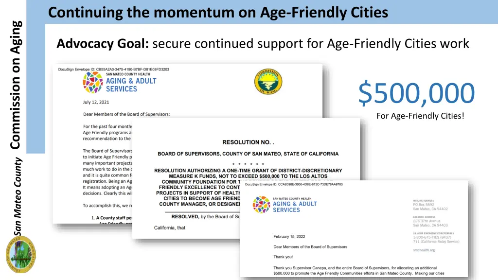 continuing the momentum on age friendly cities