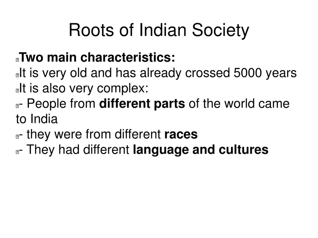 roots of indian society 1