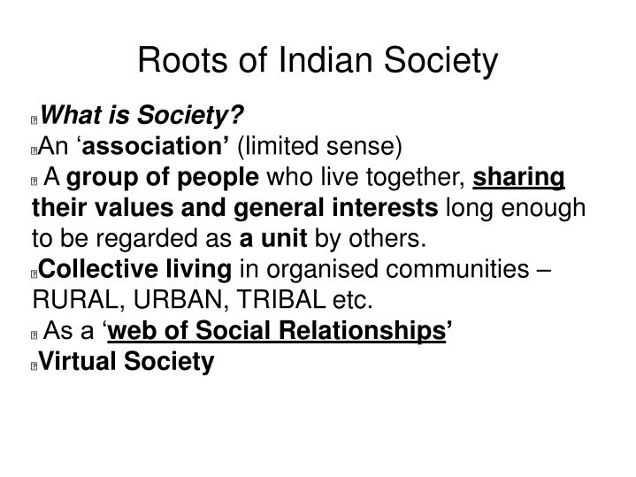 roots of indian society