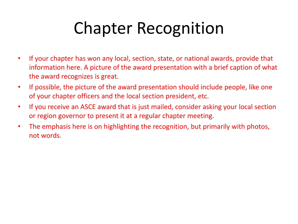 chapter recognition